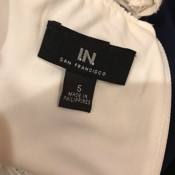 IN San Francisco Formal Dress Size 5 Blue White Mini Dress Prom Graduation - Picture 13 of 14